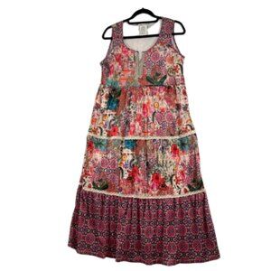 Zoe Michael Phillips Multi-Coloured Floral Tiered Cottagecore Maxi Dress